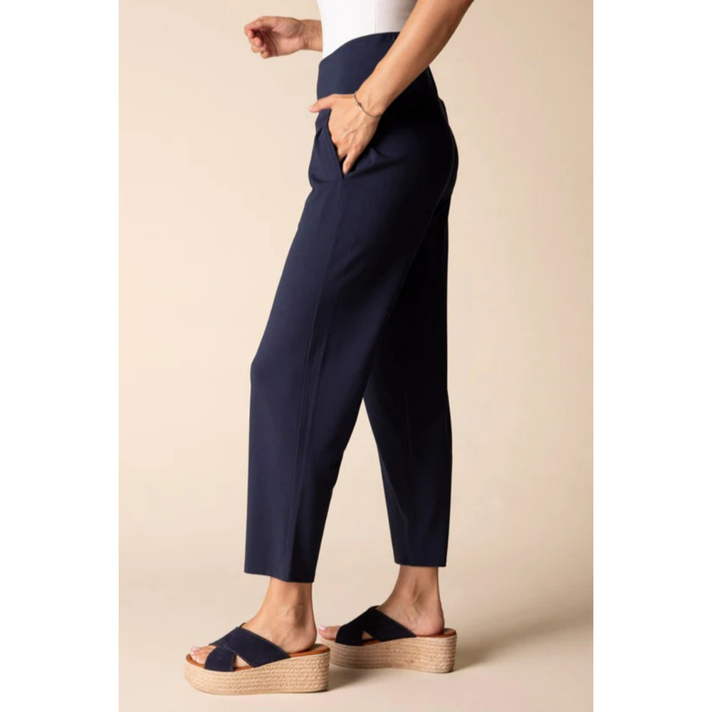 Habitat Pull On Knit Travel Pant Black Ankle Length Small Minimalist Comfort - Picture 2 of 15